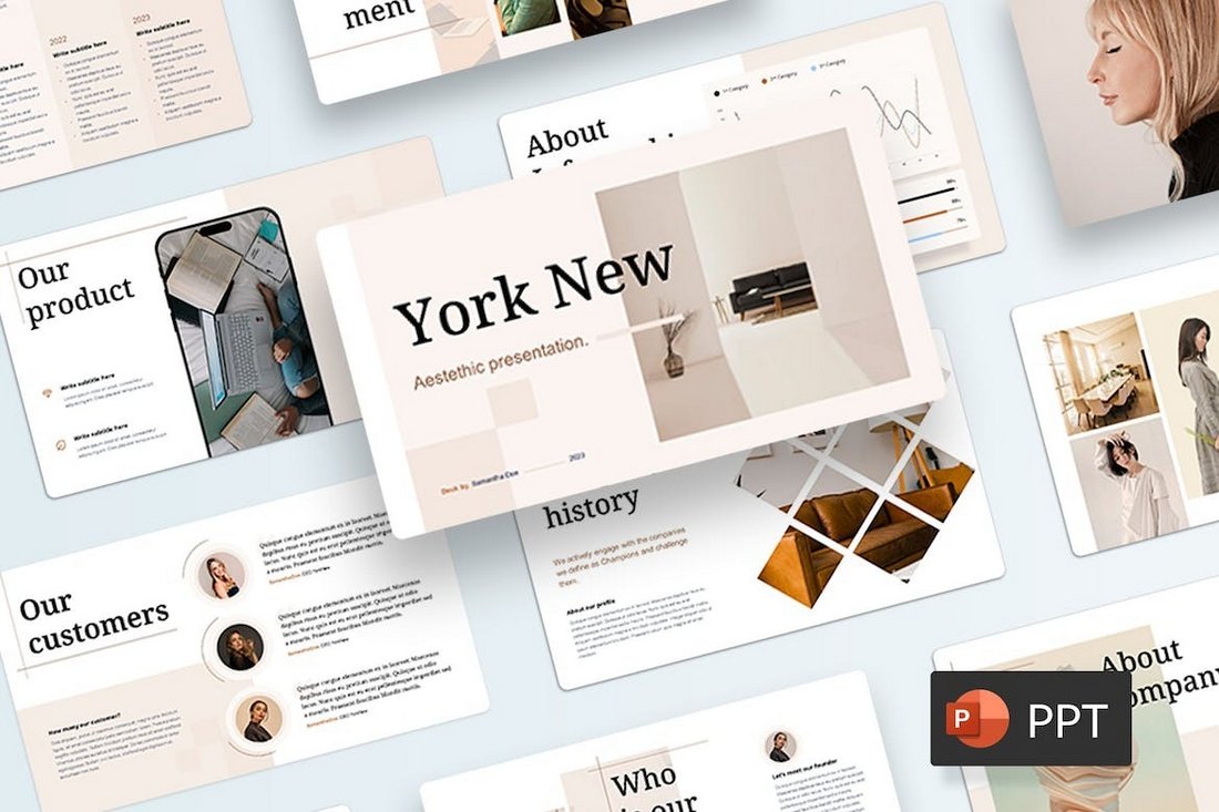 York New - Aesthetic Powerpoint Template