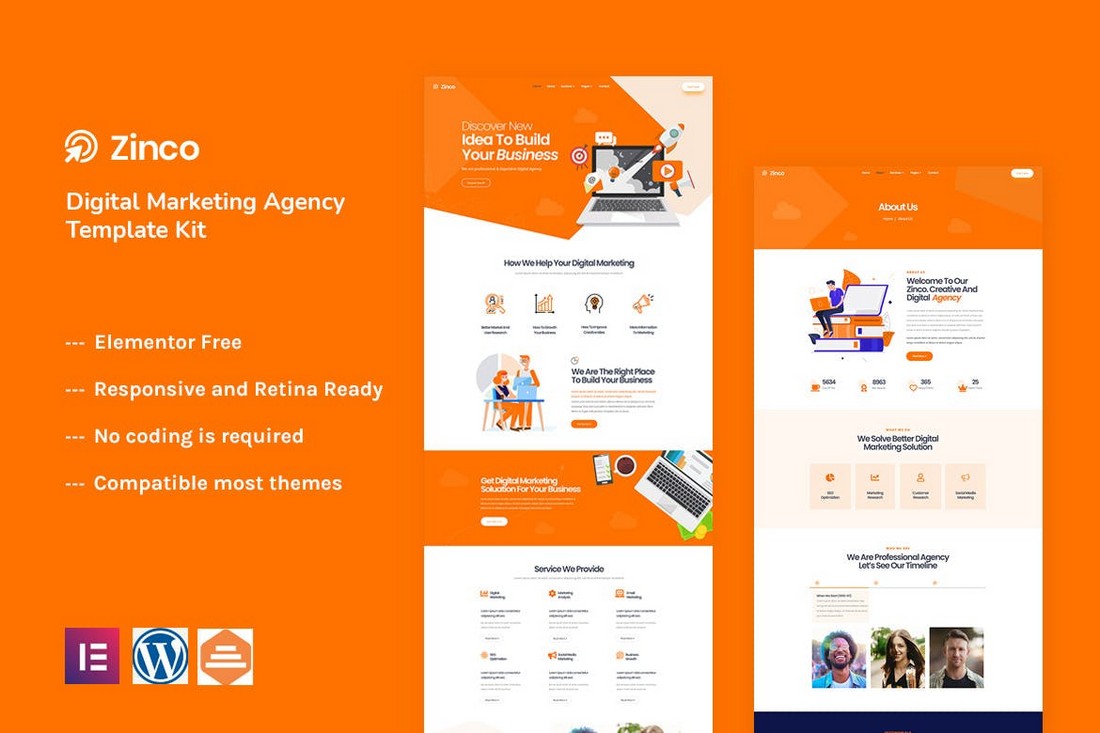 Zinco - Marketing Agency Elementor Template Kit