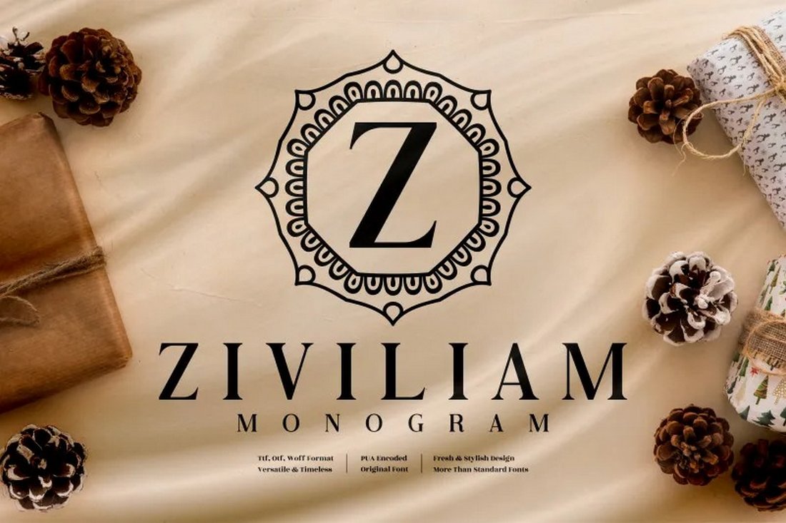 Ziviliam - Free Monogram Font