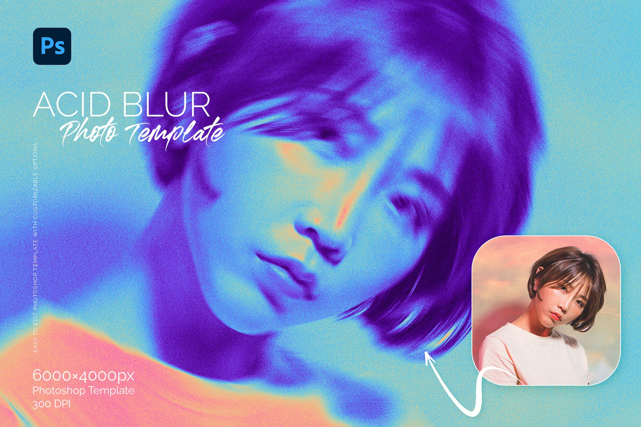 Acid Blur Photo Template