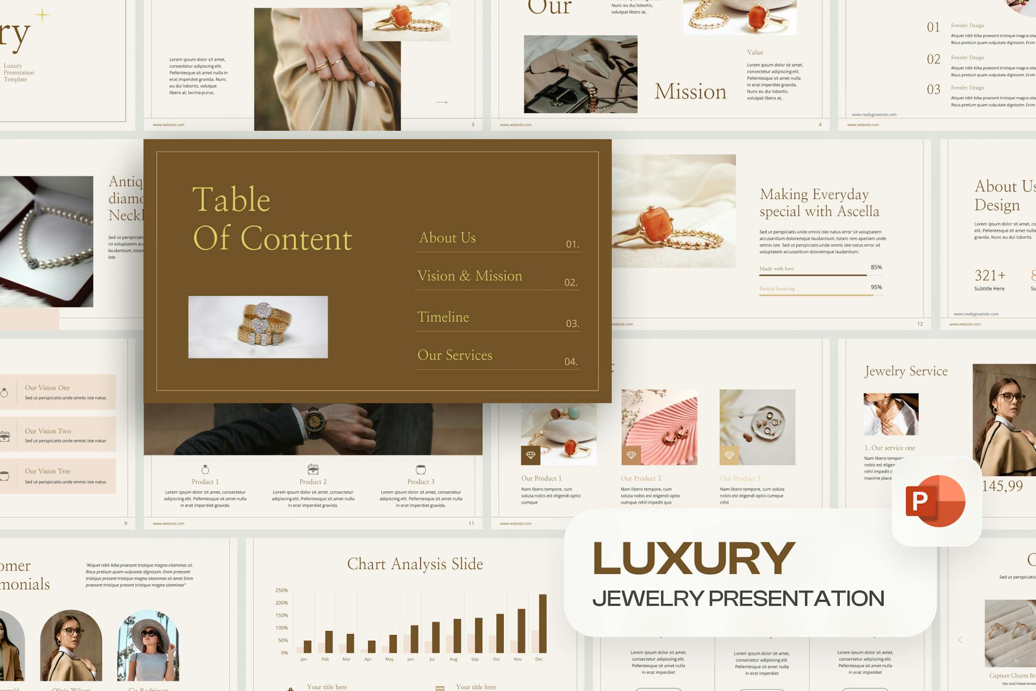 Aesthetic Luxury Jewelry PowerPoint Template