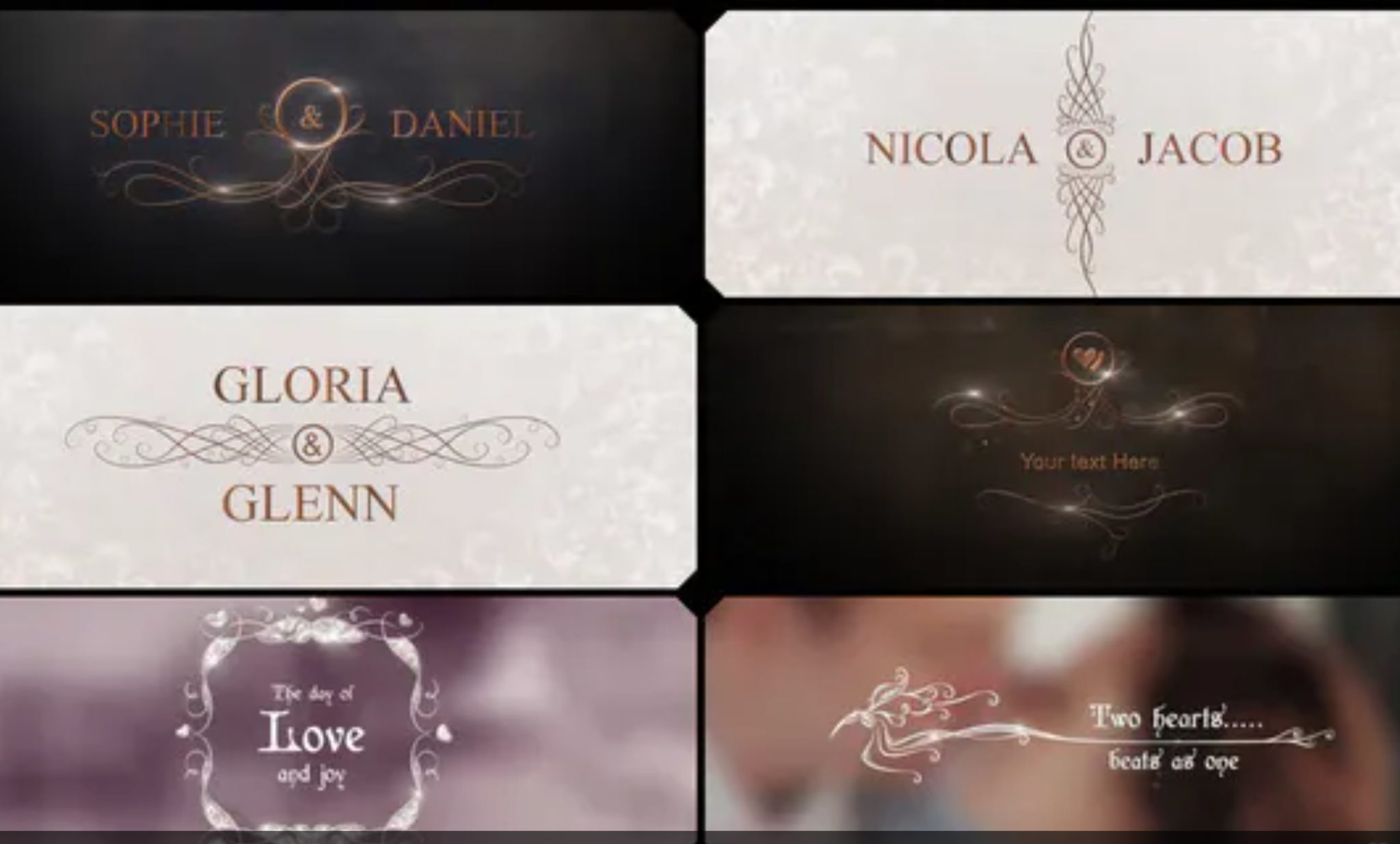 Шаблоны after. Wedding titles New 2022