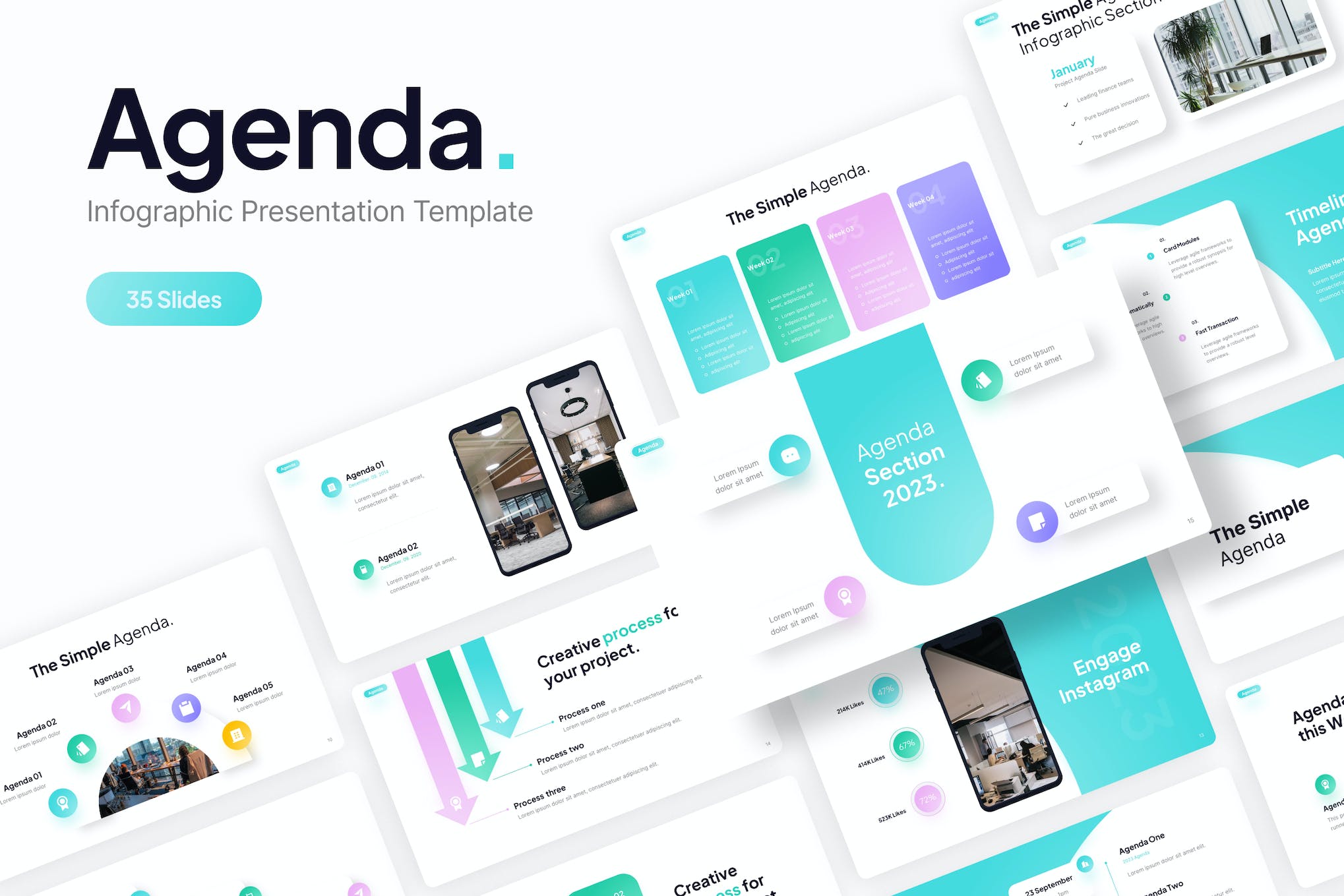 Agenda Slide Infographic PowerPoint Template