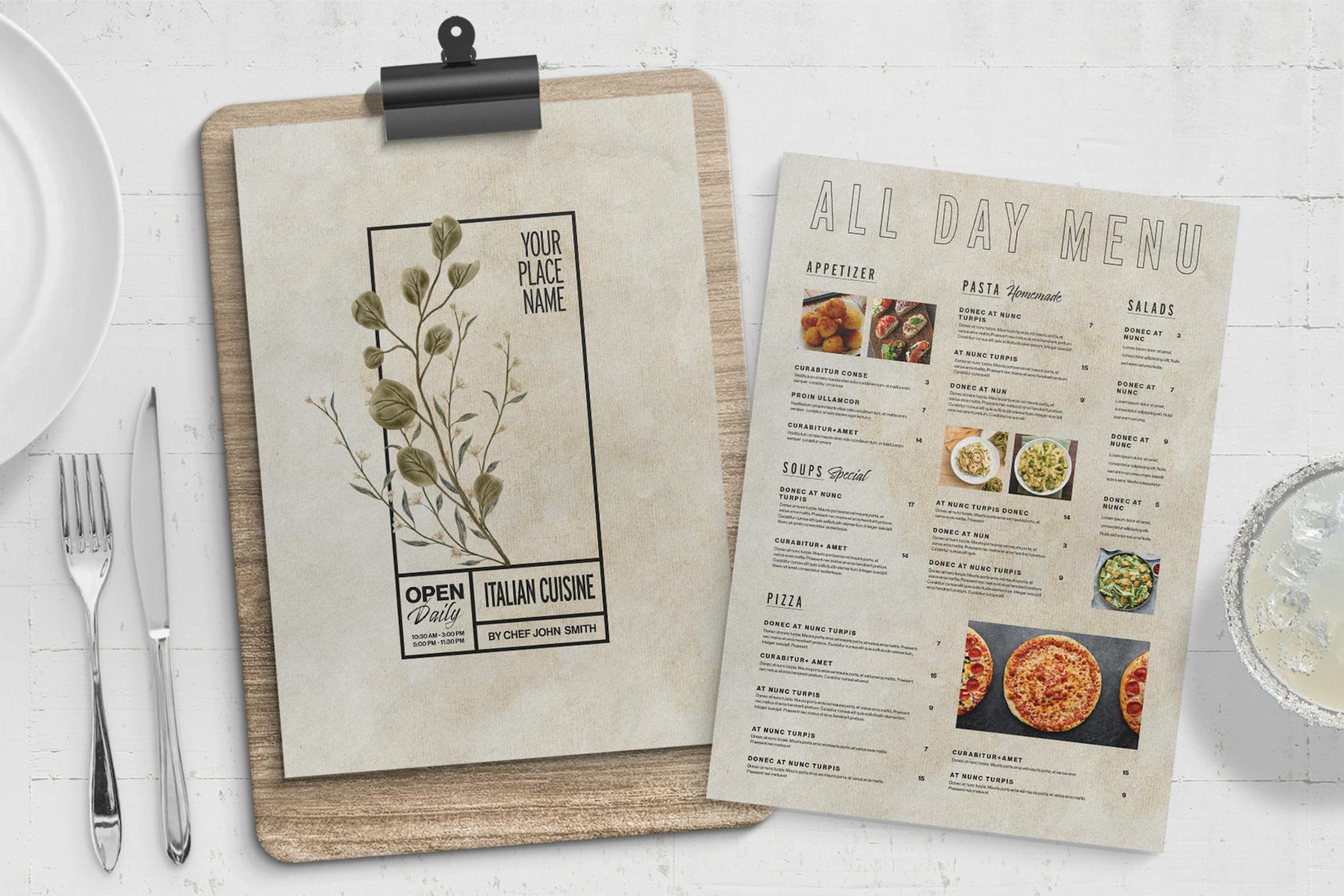 All Day Menu Template