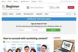 Beginner – Blog and Deals WordPress Theme