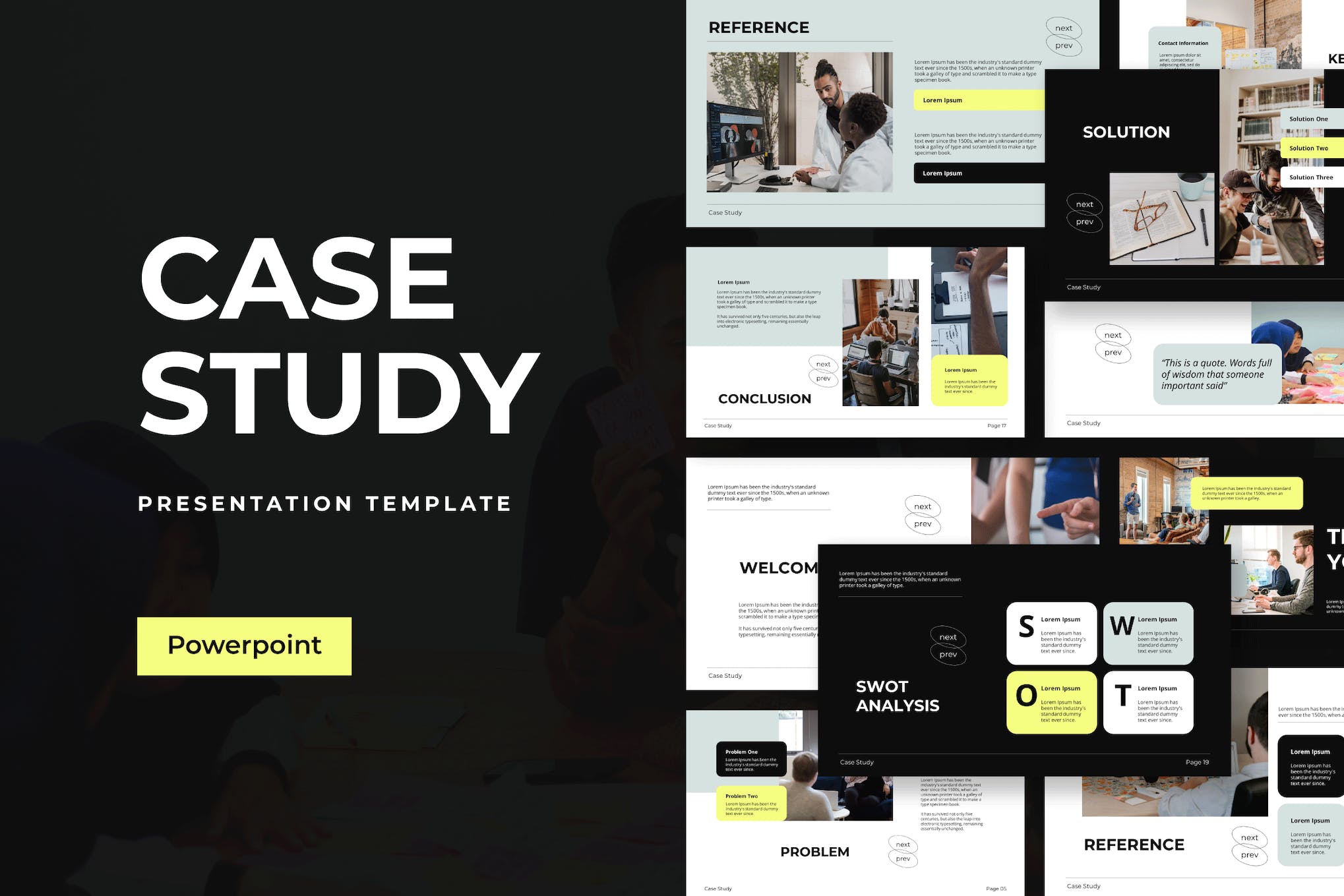 Black & Yellow Study PowerPoint Template