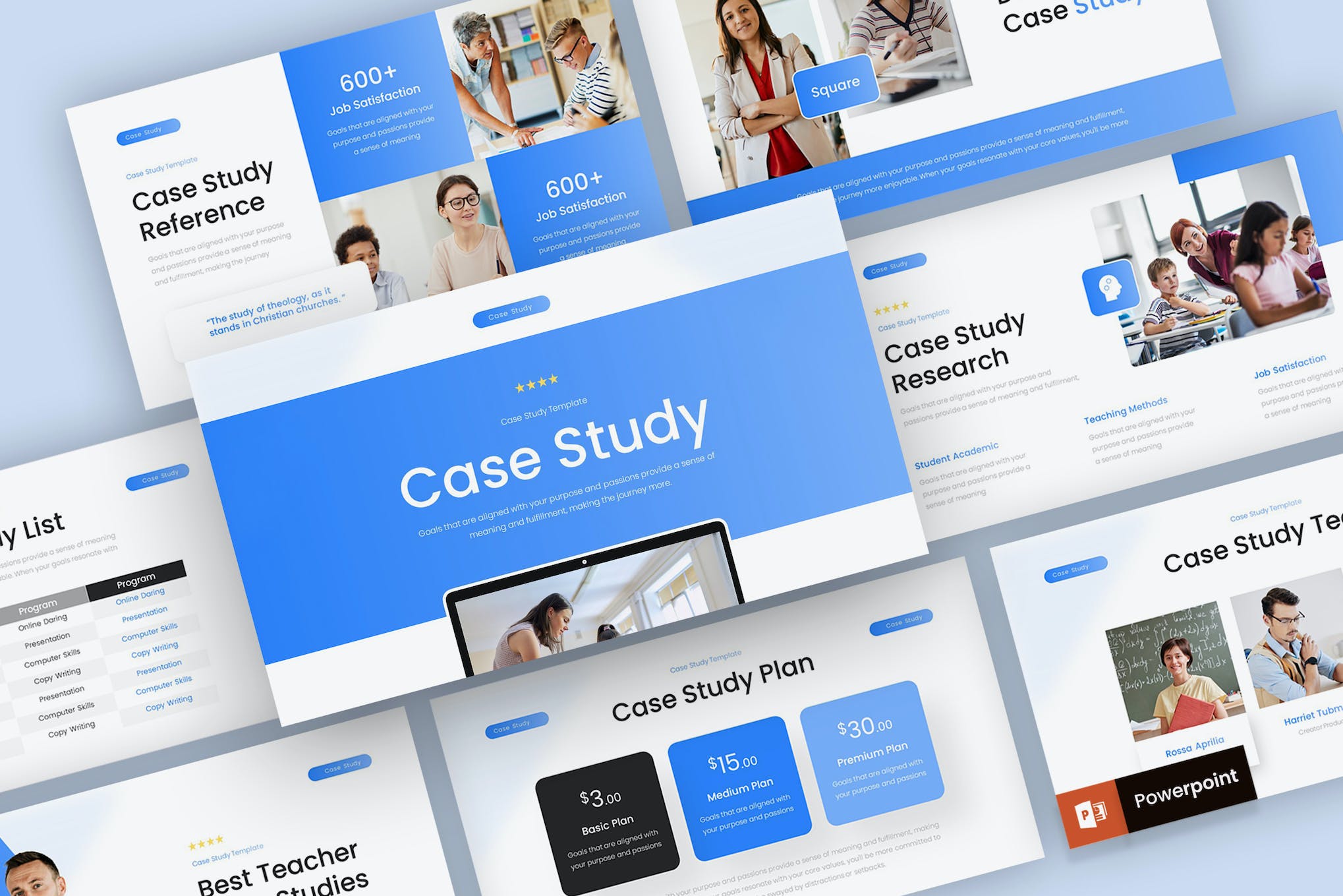 Blue Case Study PowerPoint Template