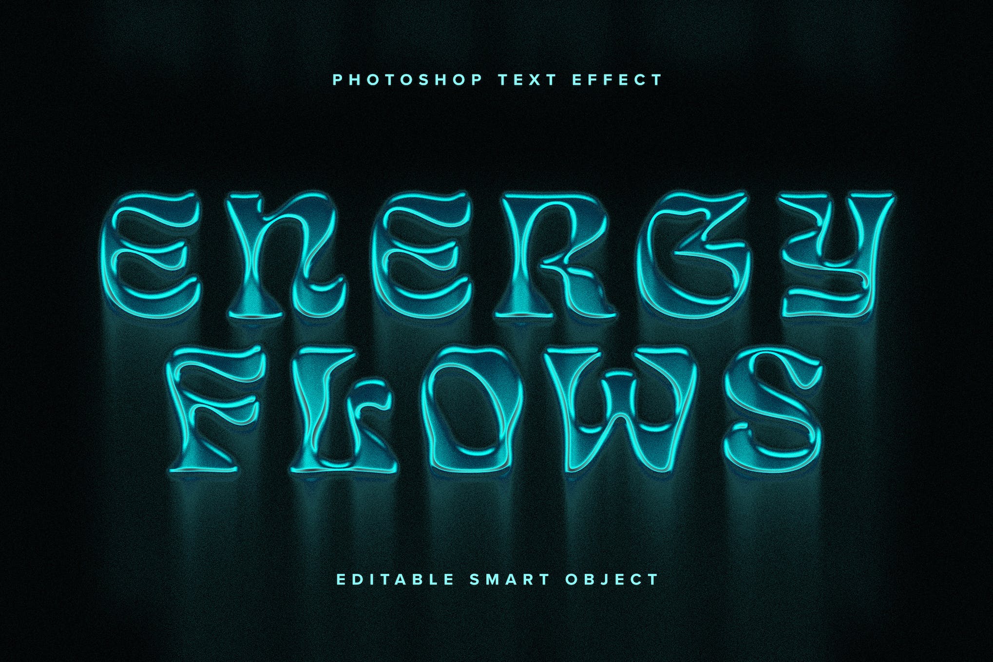 Blue Chrome PSD Text Effect