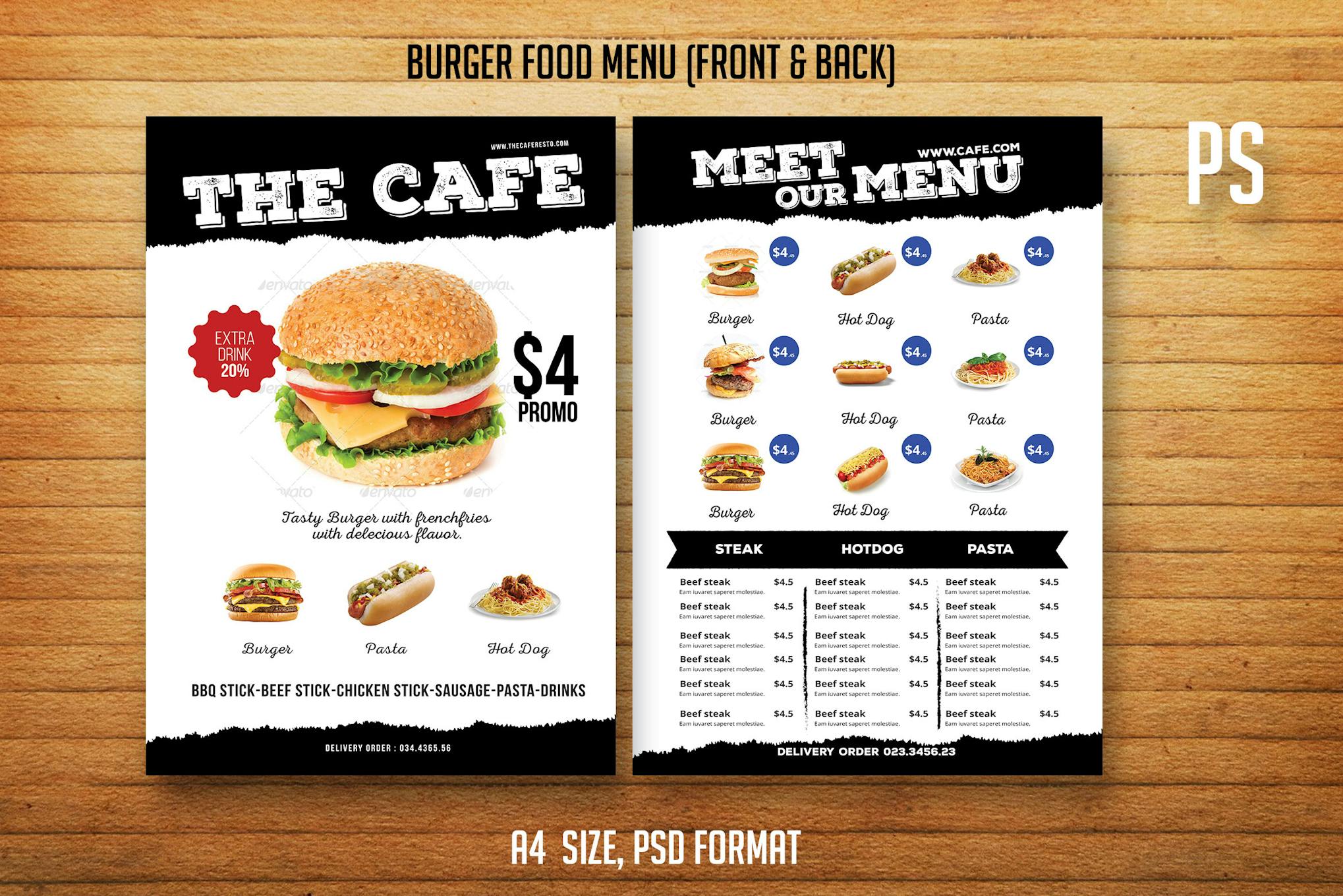 Burger Food Menu Menu