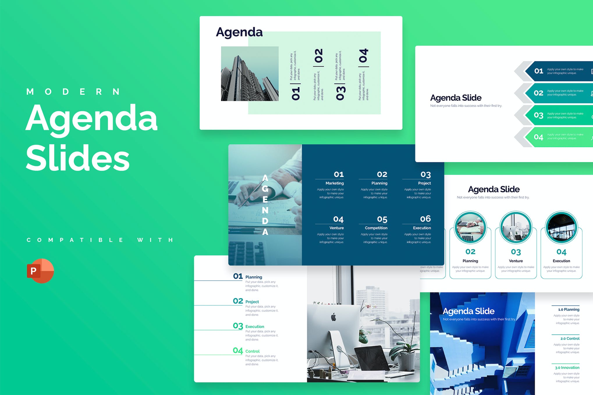 Business Agenda PowerPoint Infographics