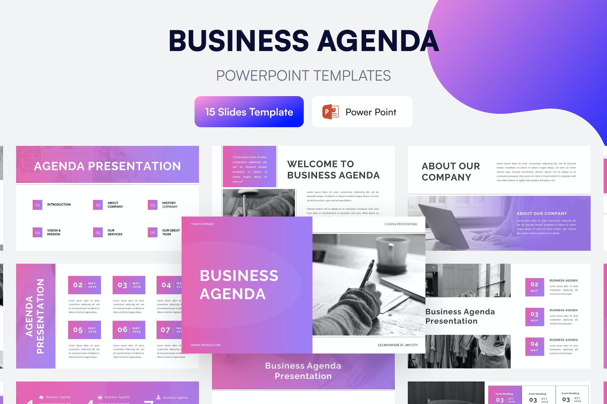 Business Agenda Presentation Template PowerPoint