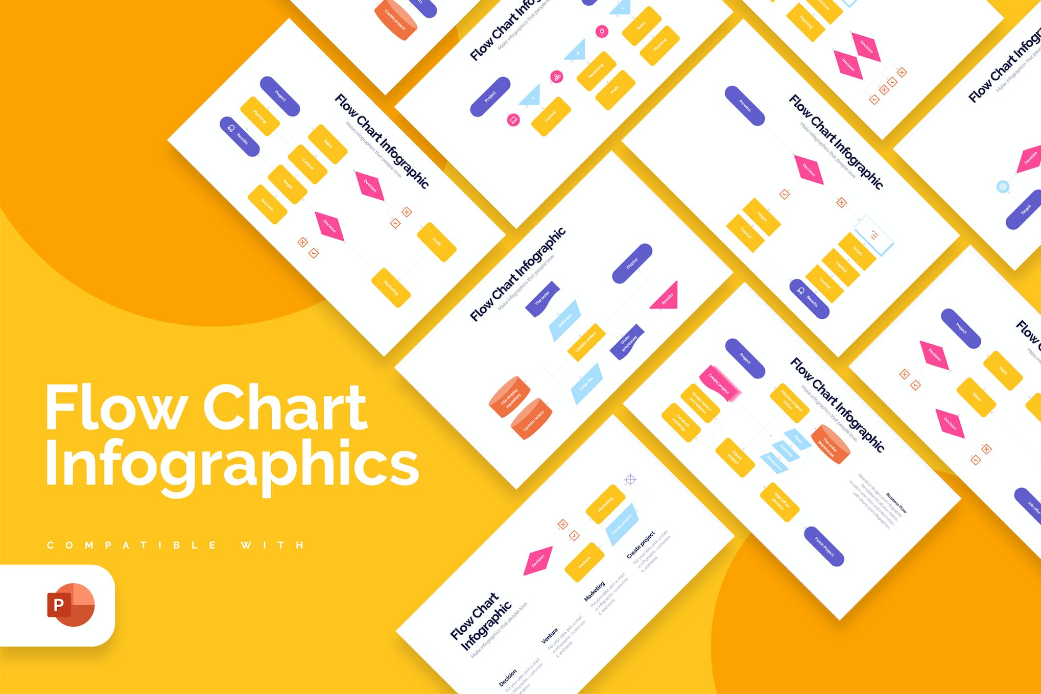 Business Flow Chart PowerPoint Infographics