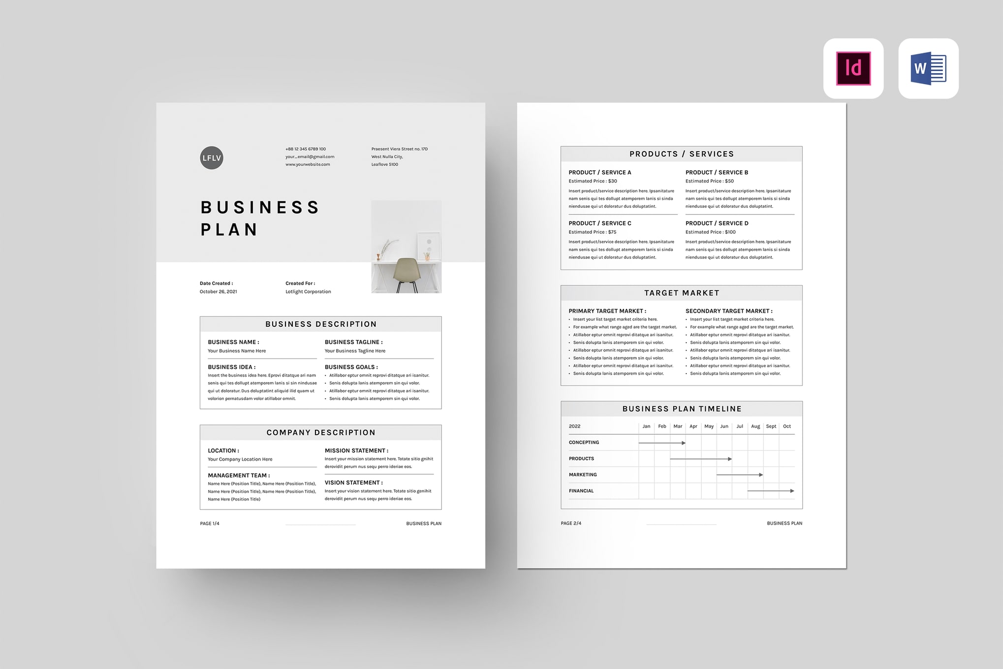 business plan template word