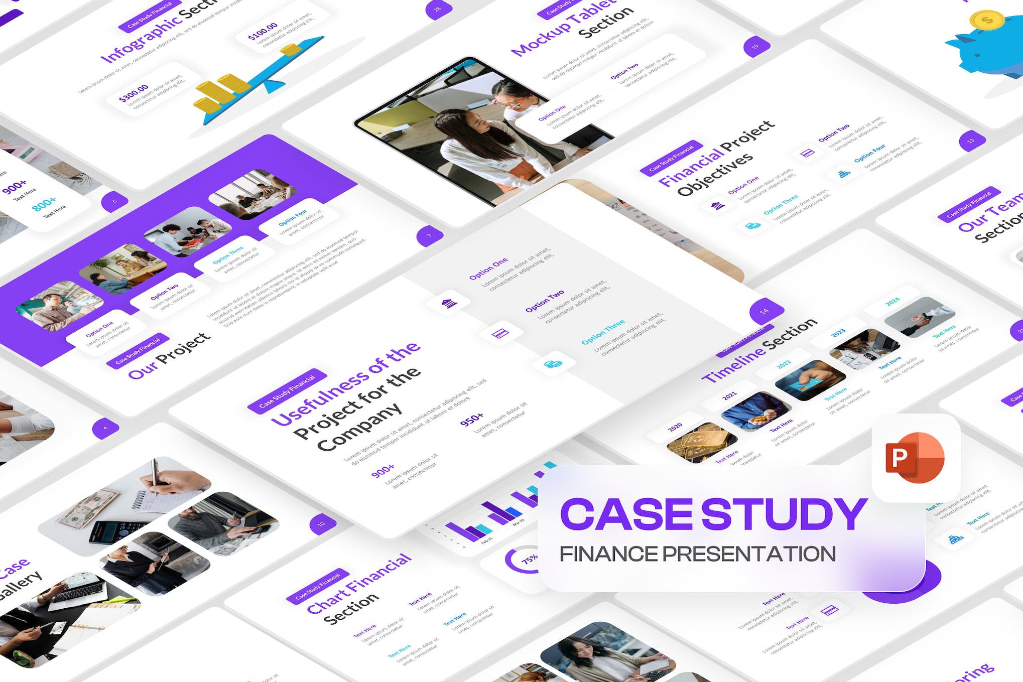 Case Study Finance PowerPoint Template