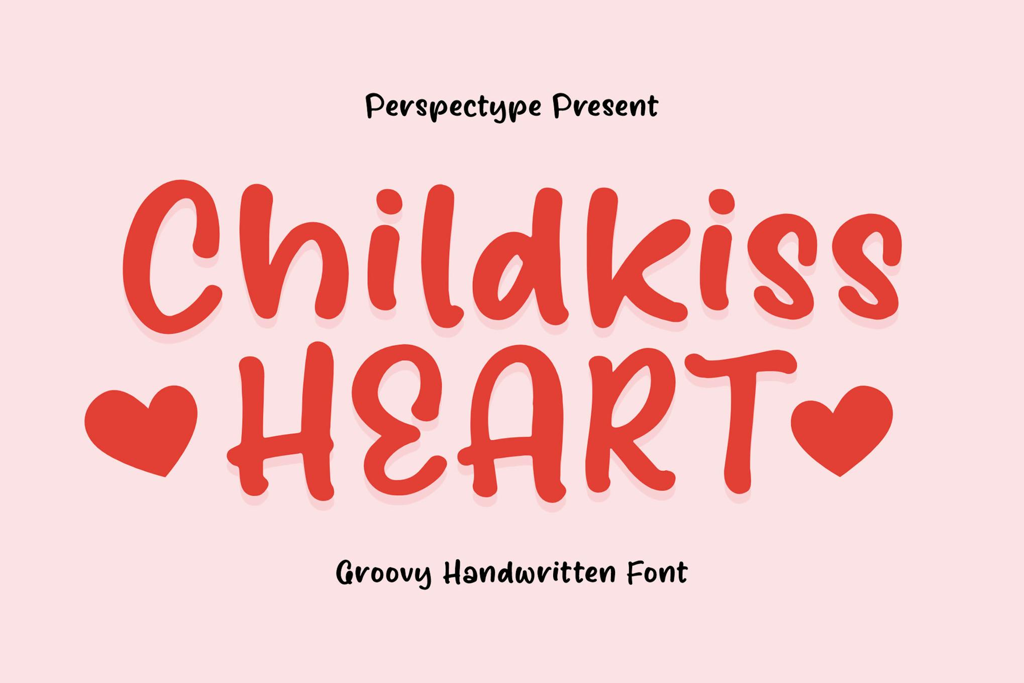 Childkiss Heart Groovy Handwritten