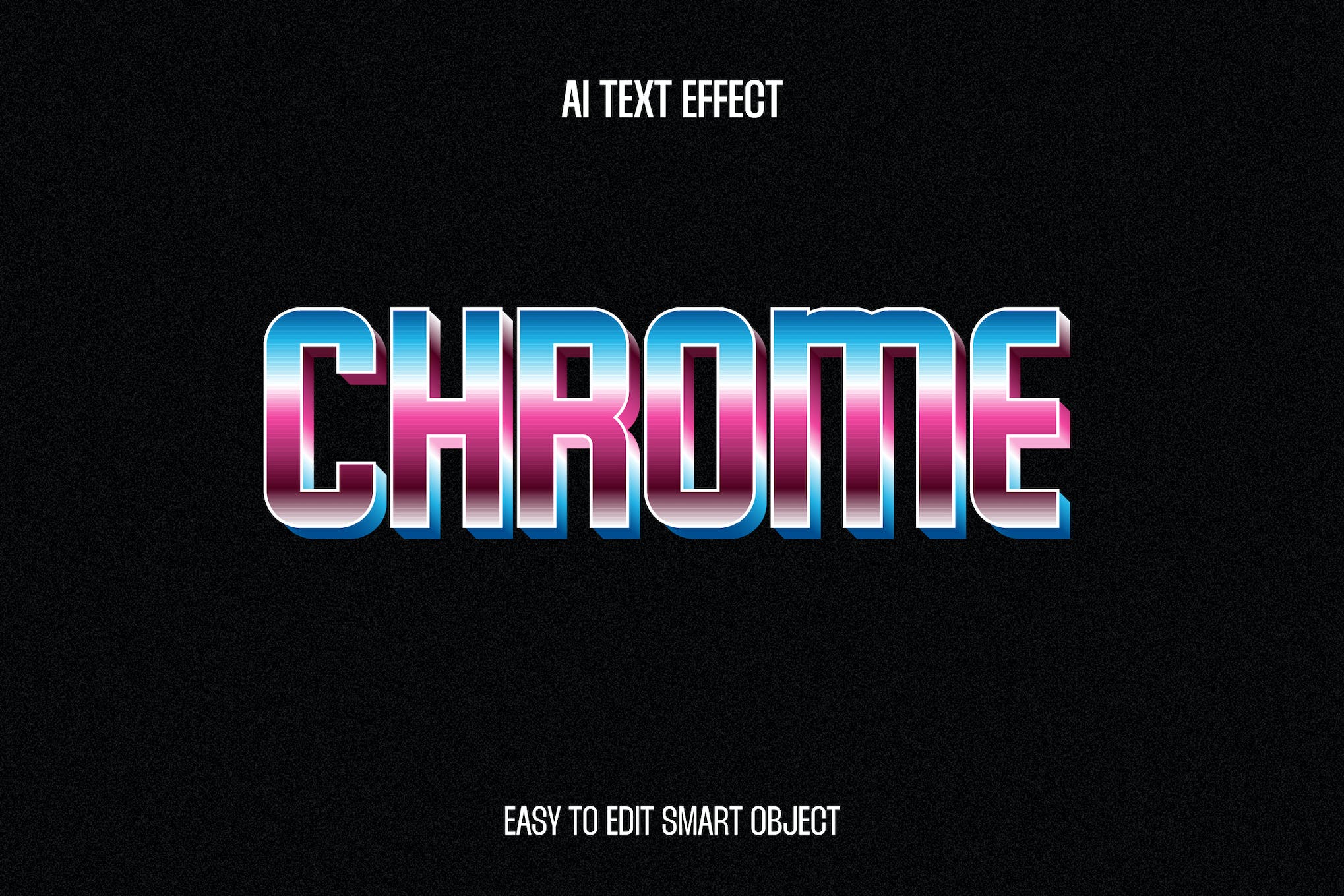 Chrome Metallic Text Effect