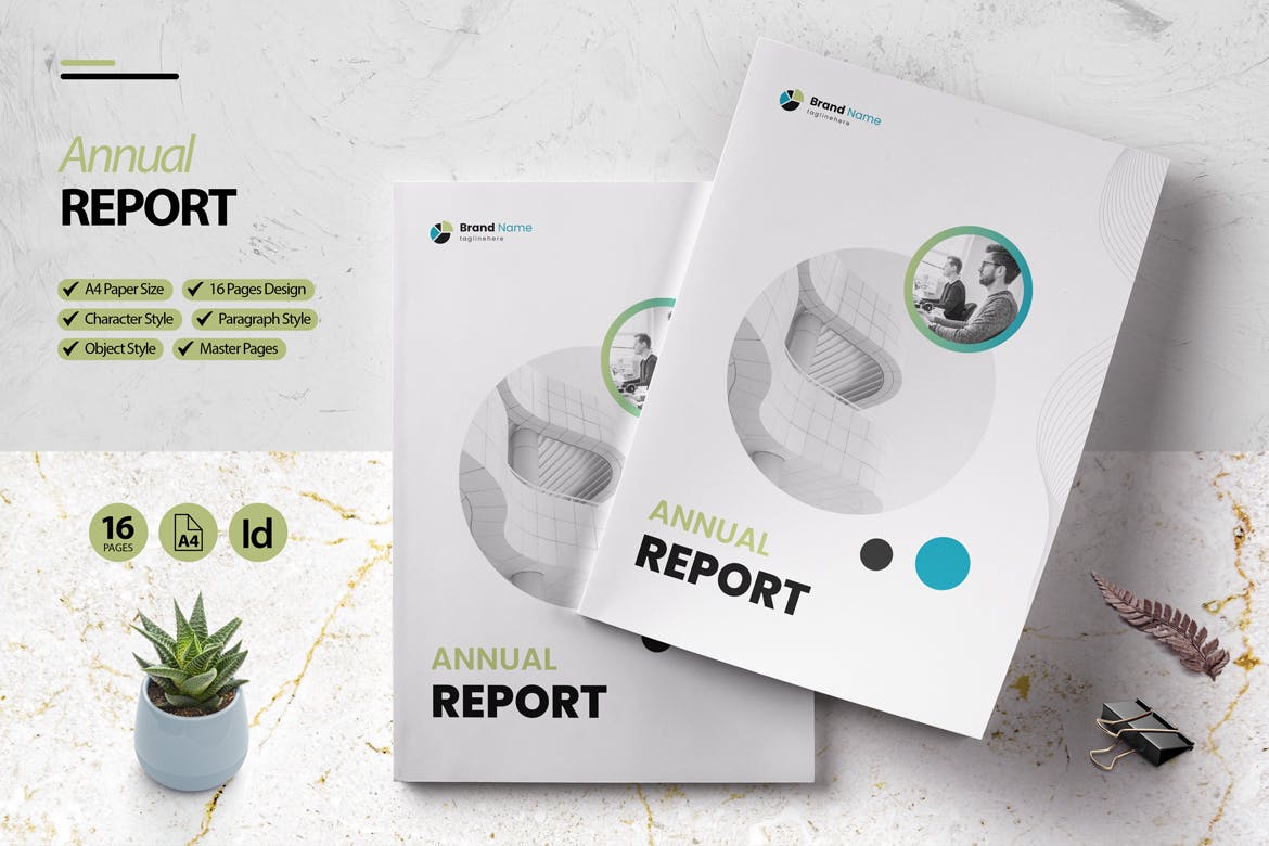 Clean InDesign Annual Report Template