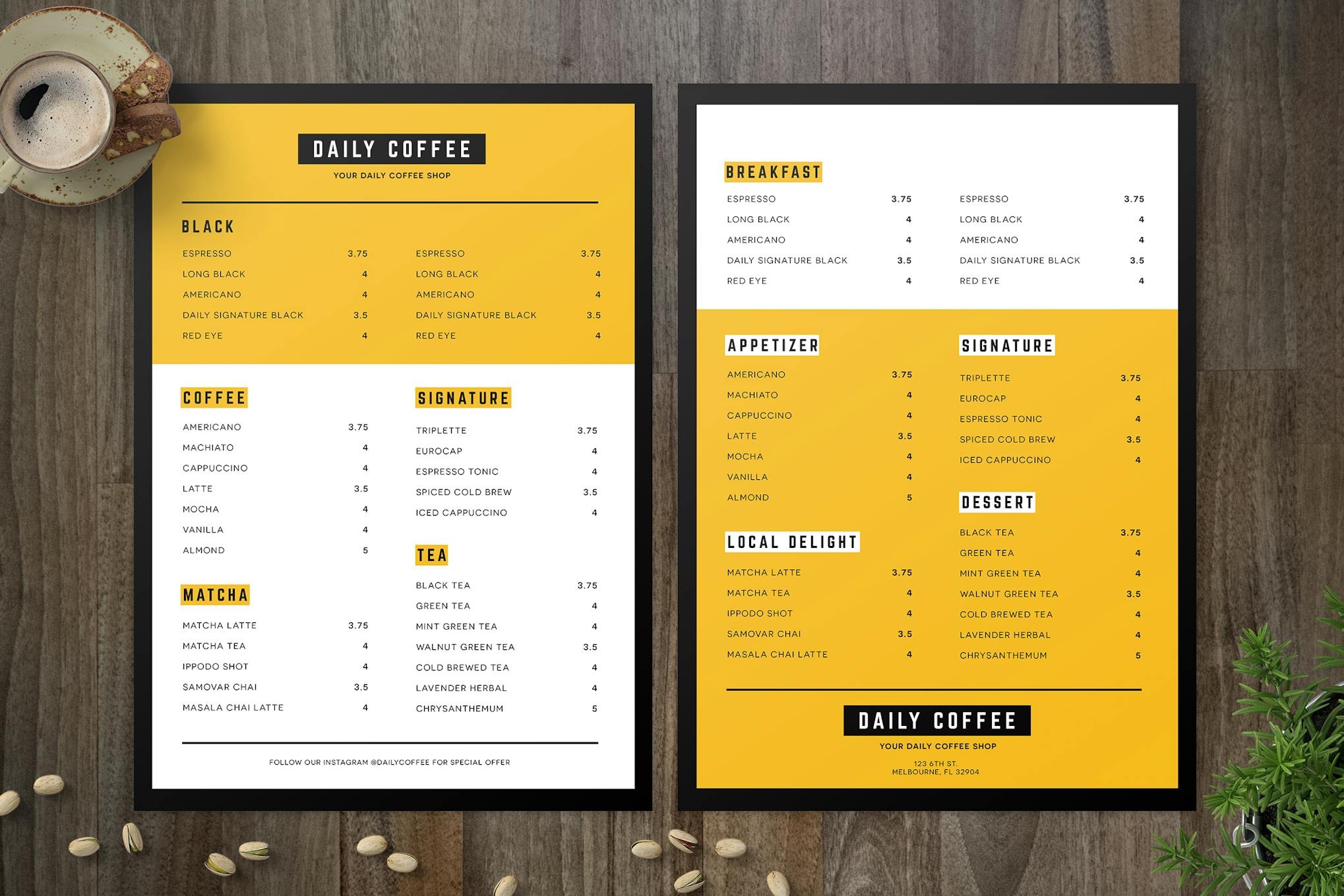 Coffee Shop Menu Template