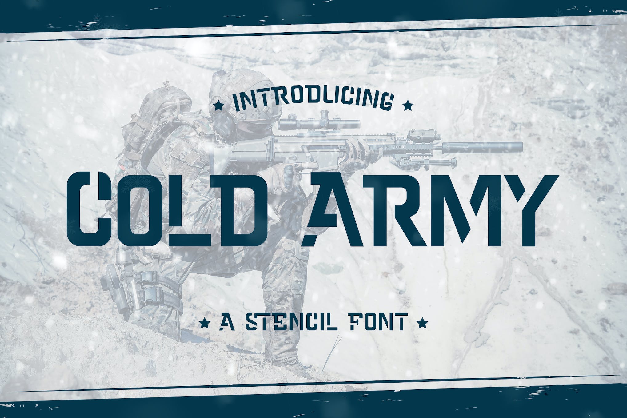 Cold Army Stencil Font