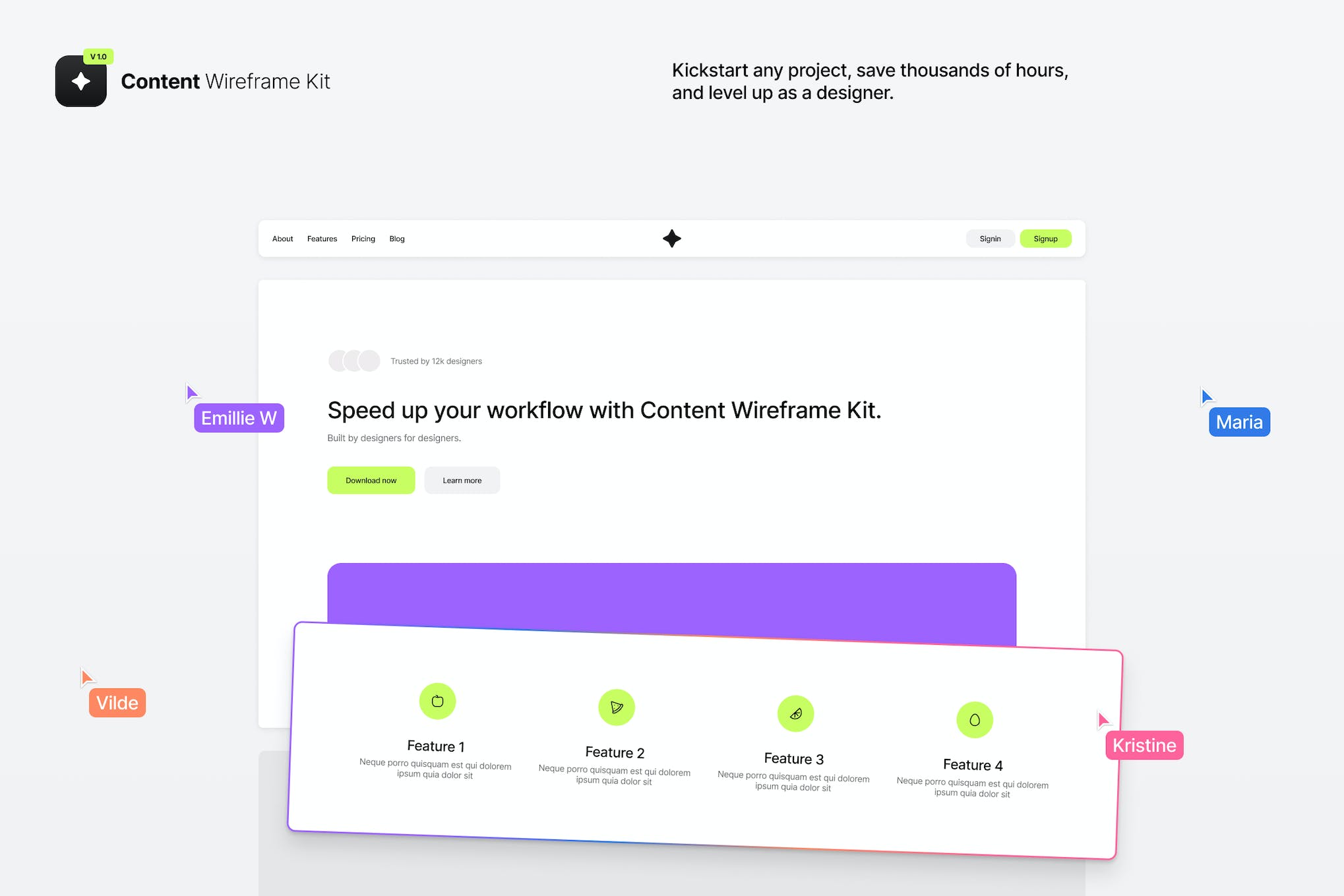 Content - UI/UX Wireframe Design Kit