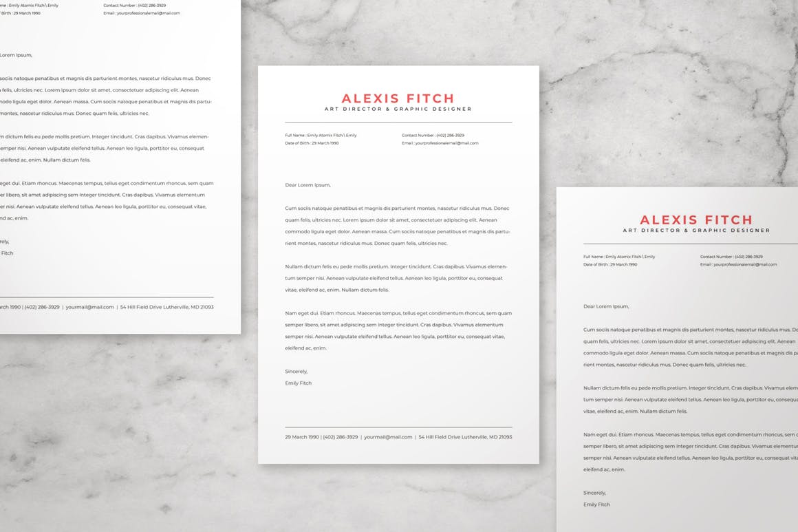 cover letter template word