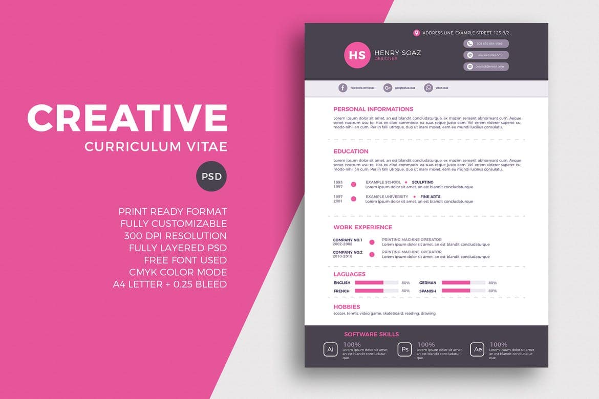 40 Creative Resume Templates with - Creative Resume Templates 9 