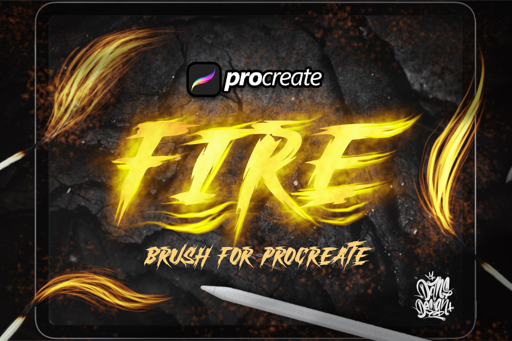 Dan's Design Fire Light Brush Procreate