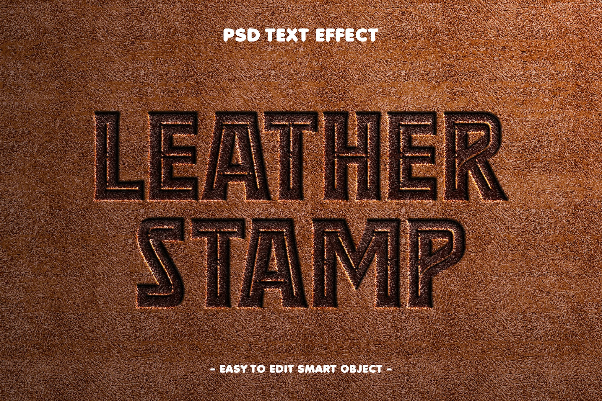 Deboss Leather Stamp Editable Text Effect