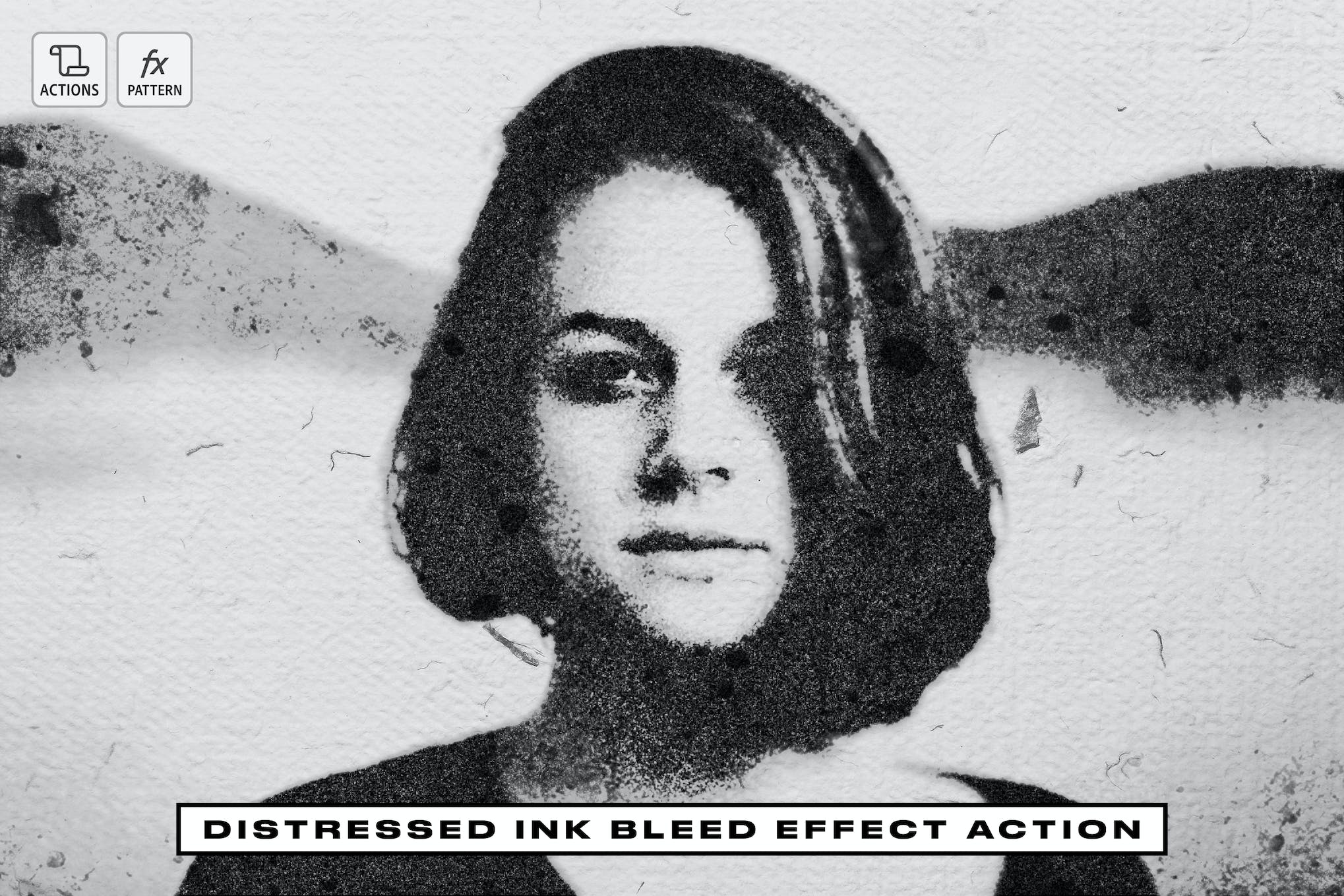 Distressed Ink Bleed Effect Action