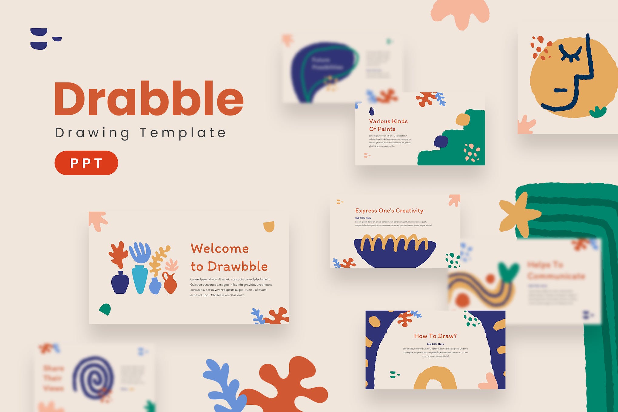 Drabble - Cute & Colorful PowerPoint Template