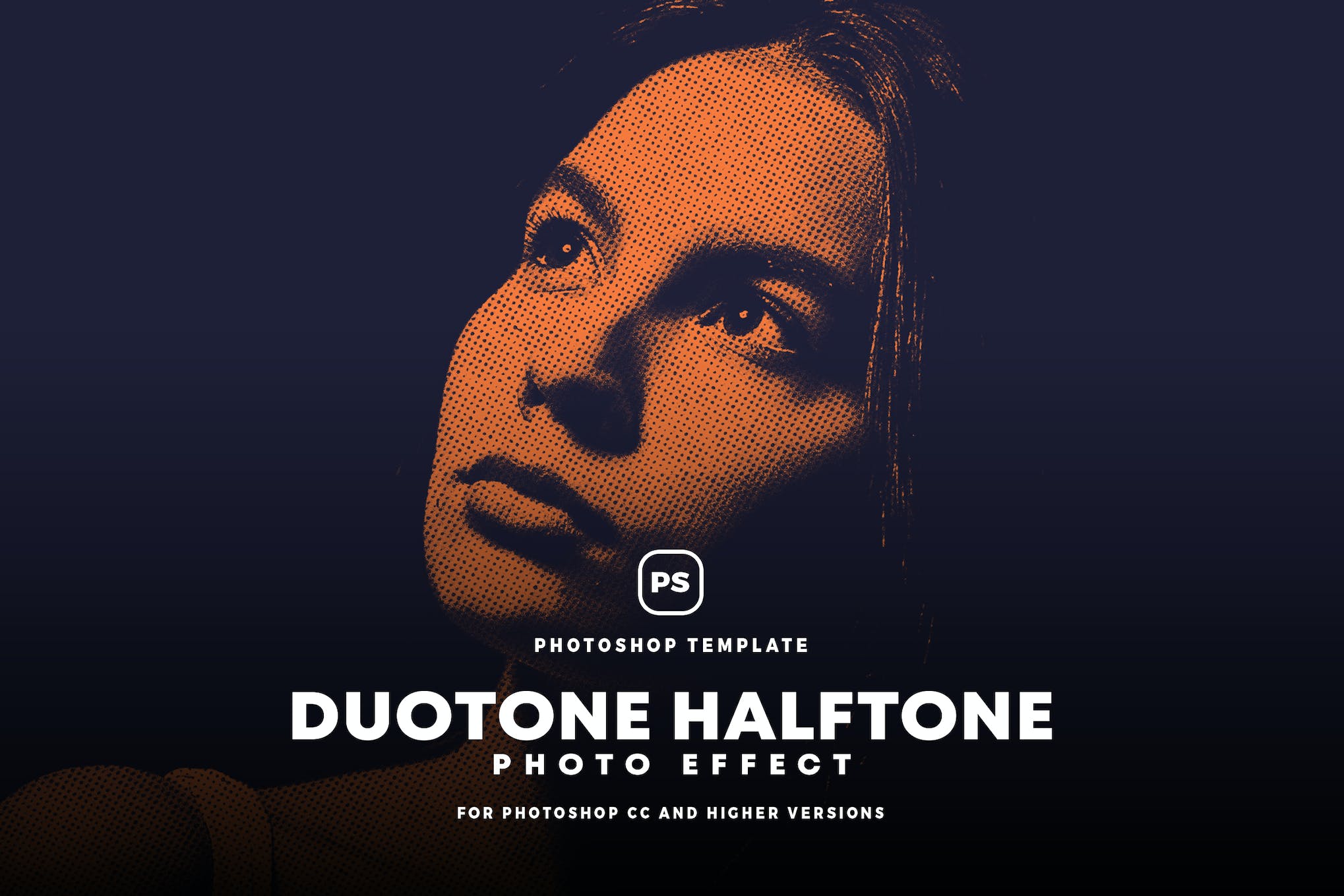 Duotone Halftone Photo Effect PSD