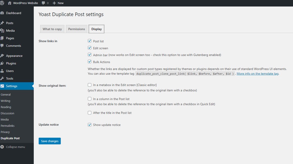 duplicate post plugin settings 3