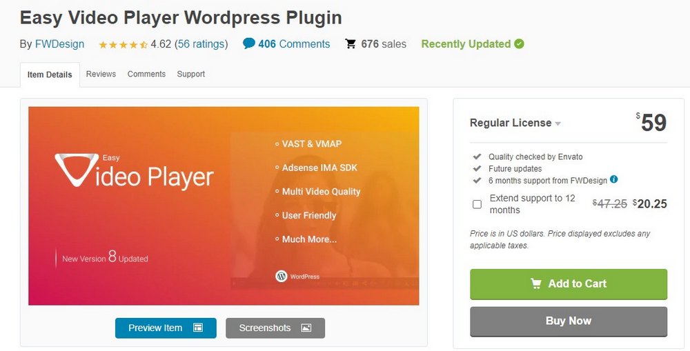 easy video player plugin