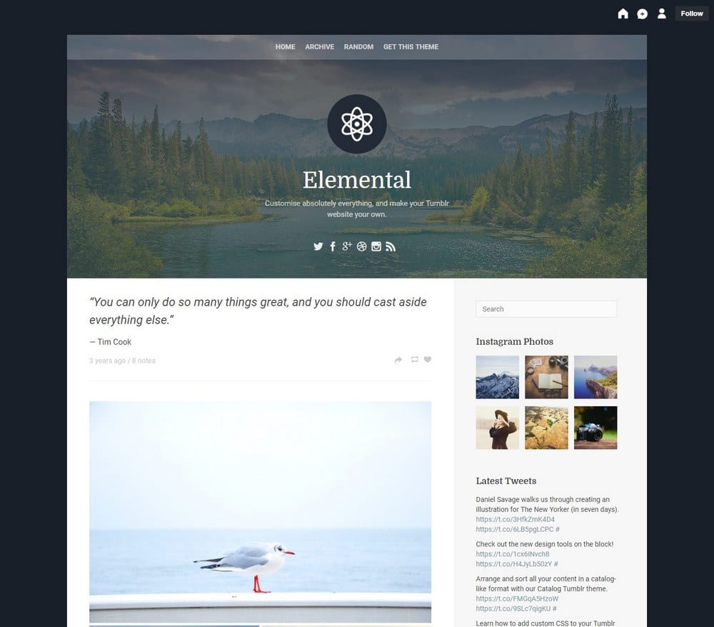 elemental-one-column-tumblr-theme