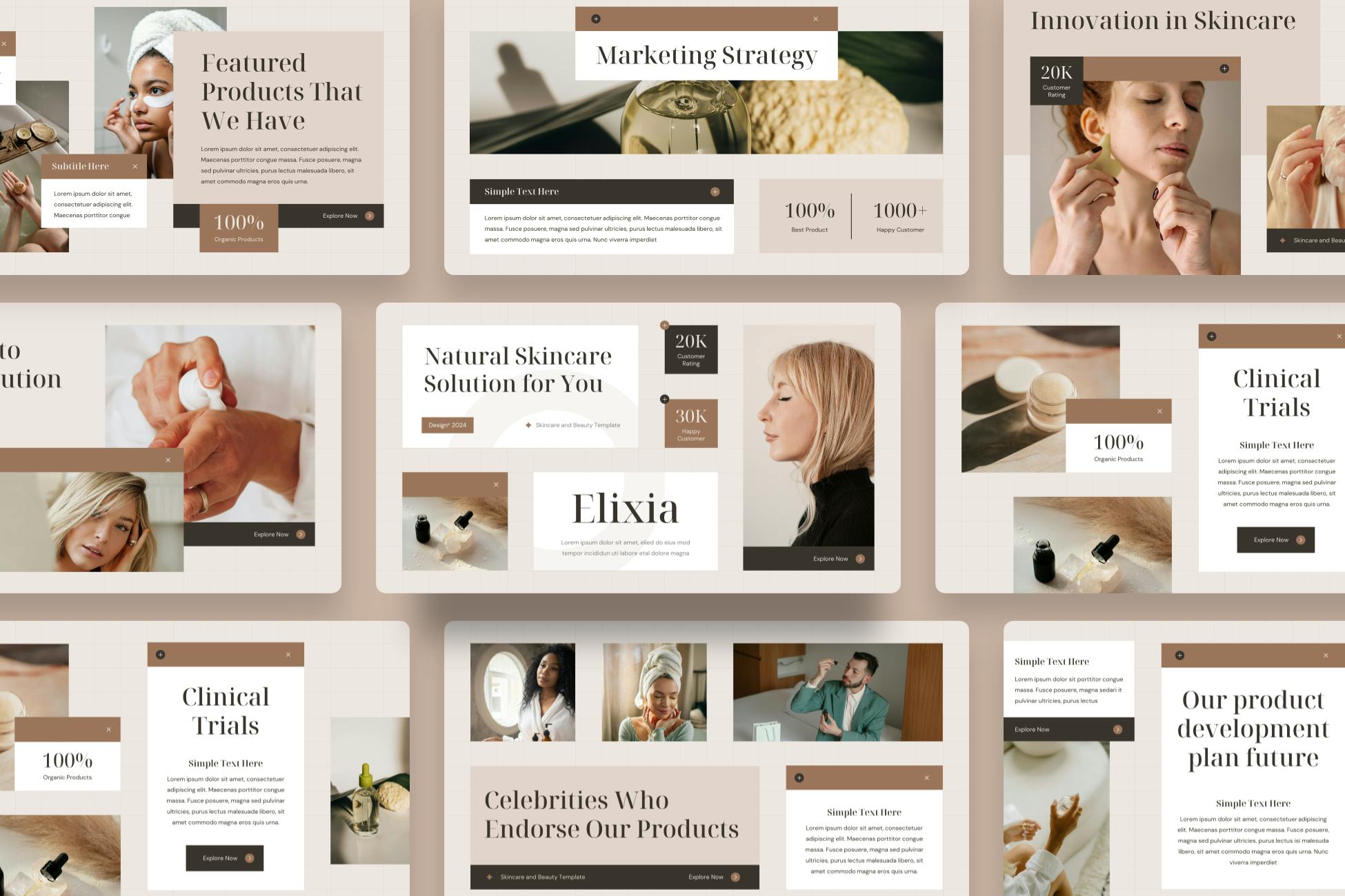 Elixia - Skincare PowerPoint Template