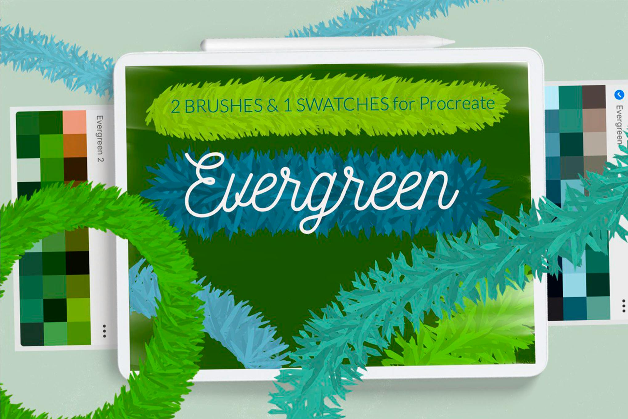 Evergreen Procreate Color Palettes & Brushes