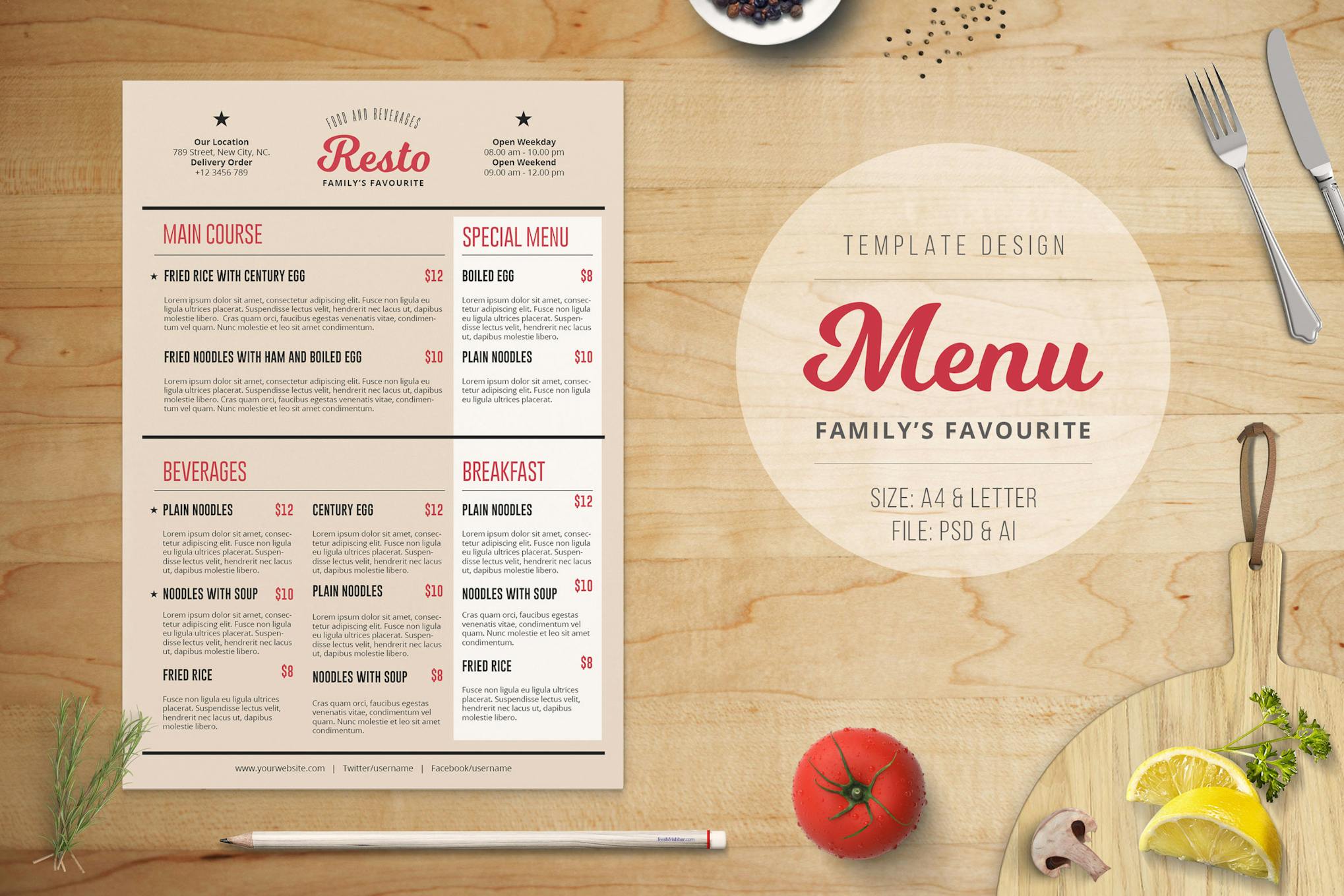 Family Resto Menu Template