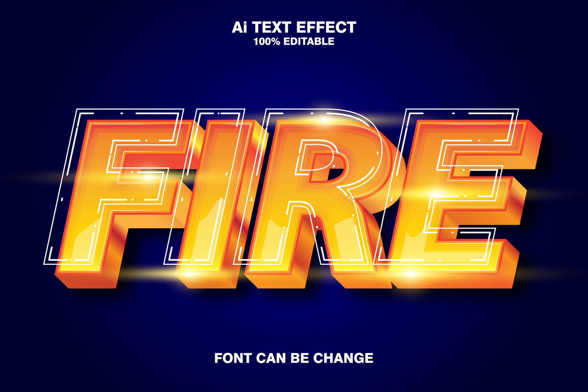 Fire 3D Text Effect