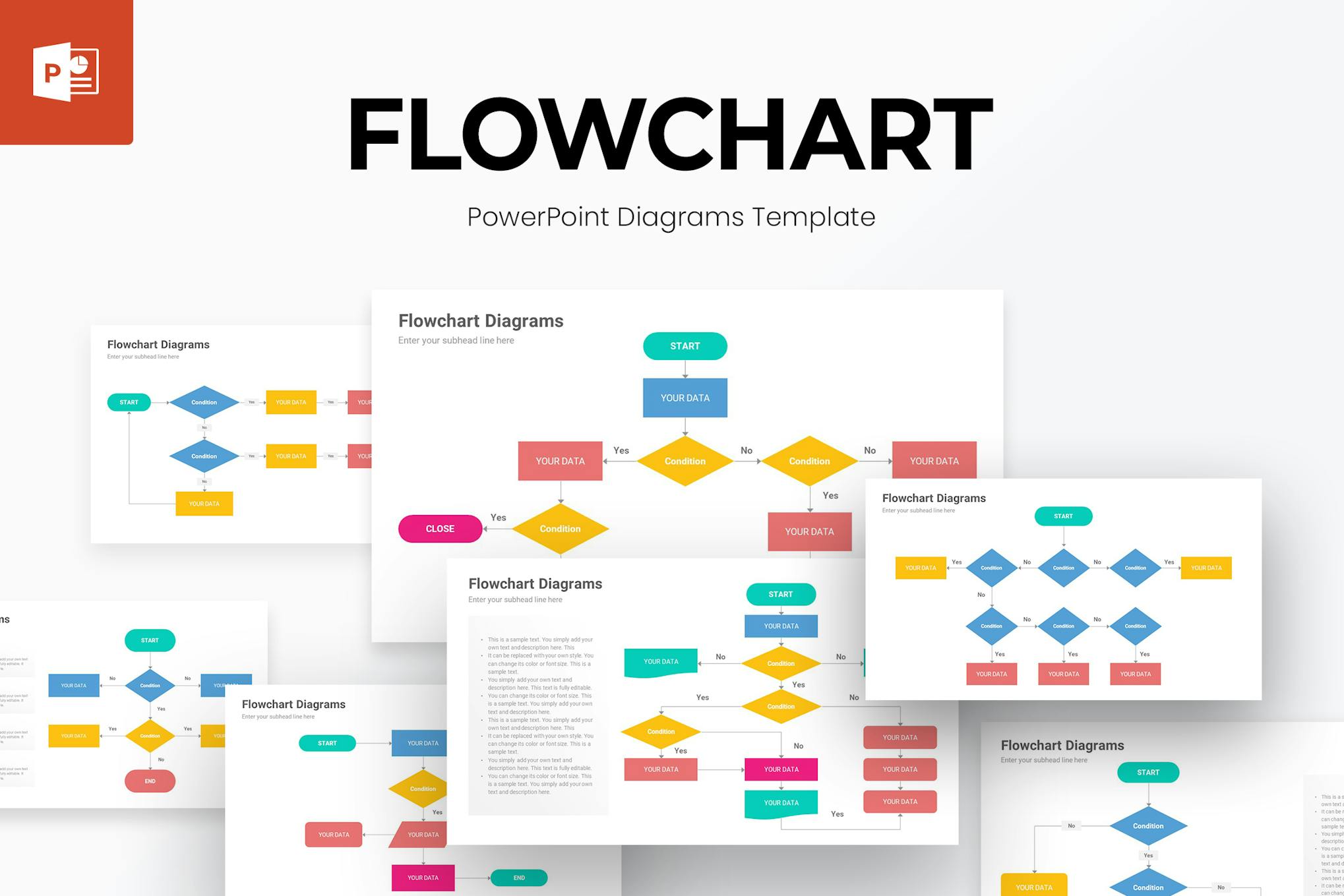 Flowchart Diagrams PowerPoint Template