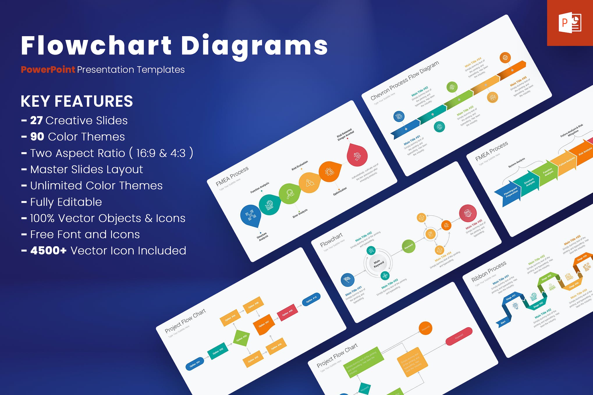 Flowchart Diagrams PowerPoint Templates