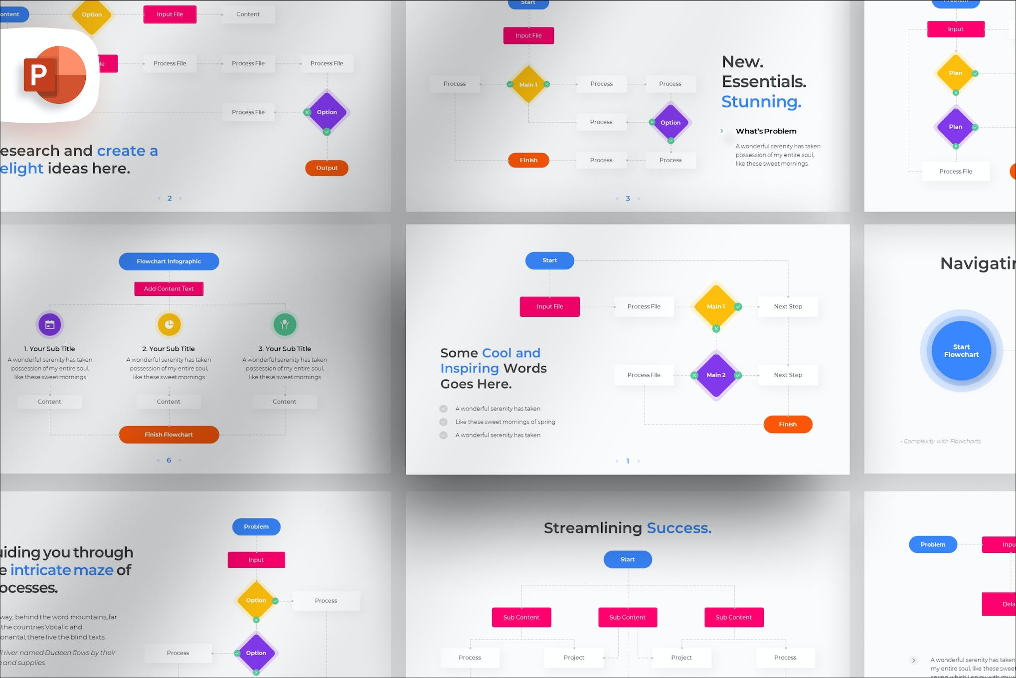 Flowchart PowerPoint Infographic Template