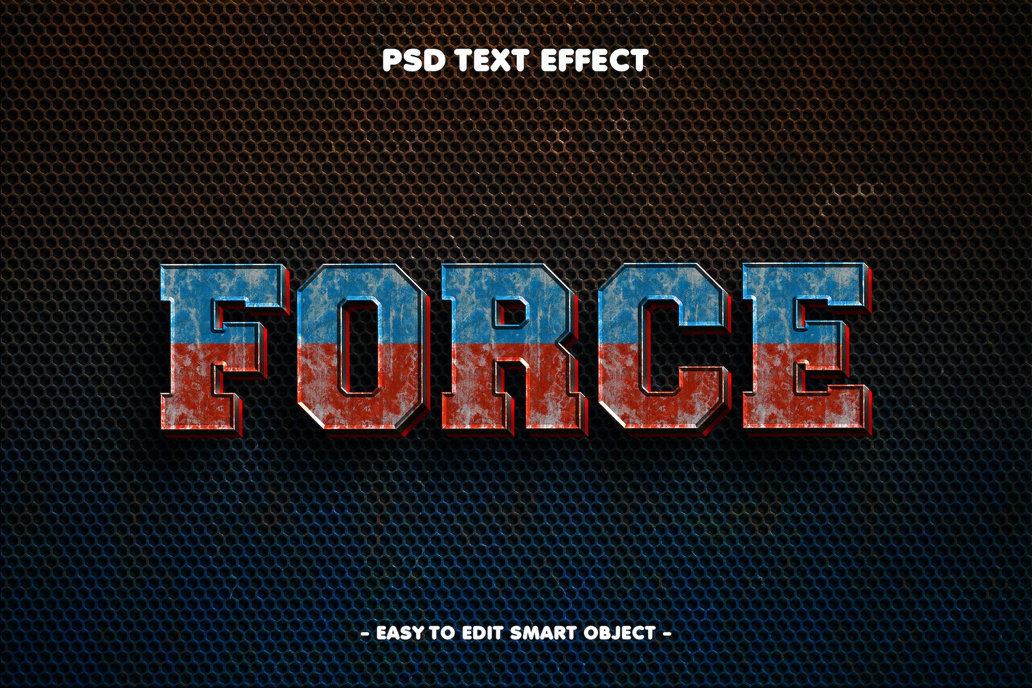 Force Grunge Textured 3D Text Effect