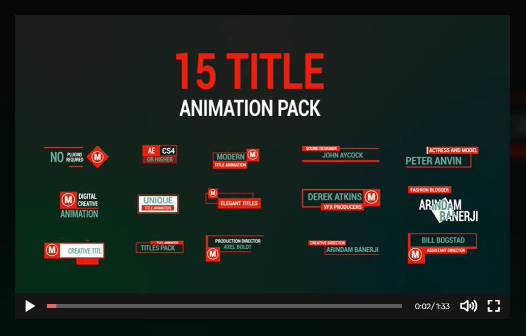 25 Meilleurs Mod les De Titres After Effects Gratuits animations De 