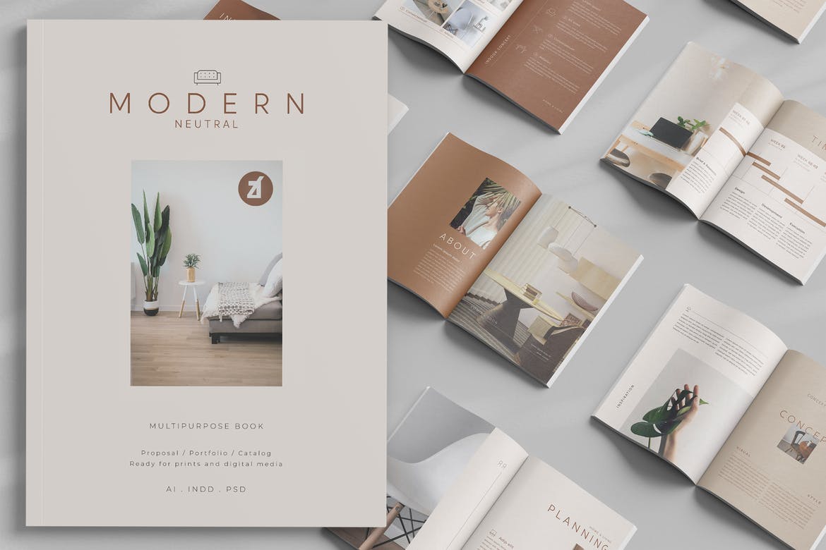 Coffee Table Book Template for InDesign - StockInDesign