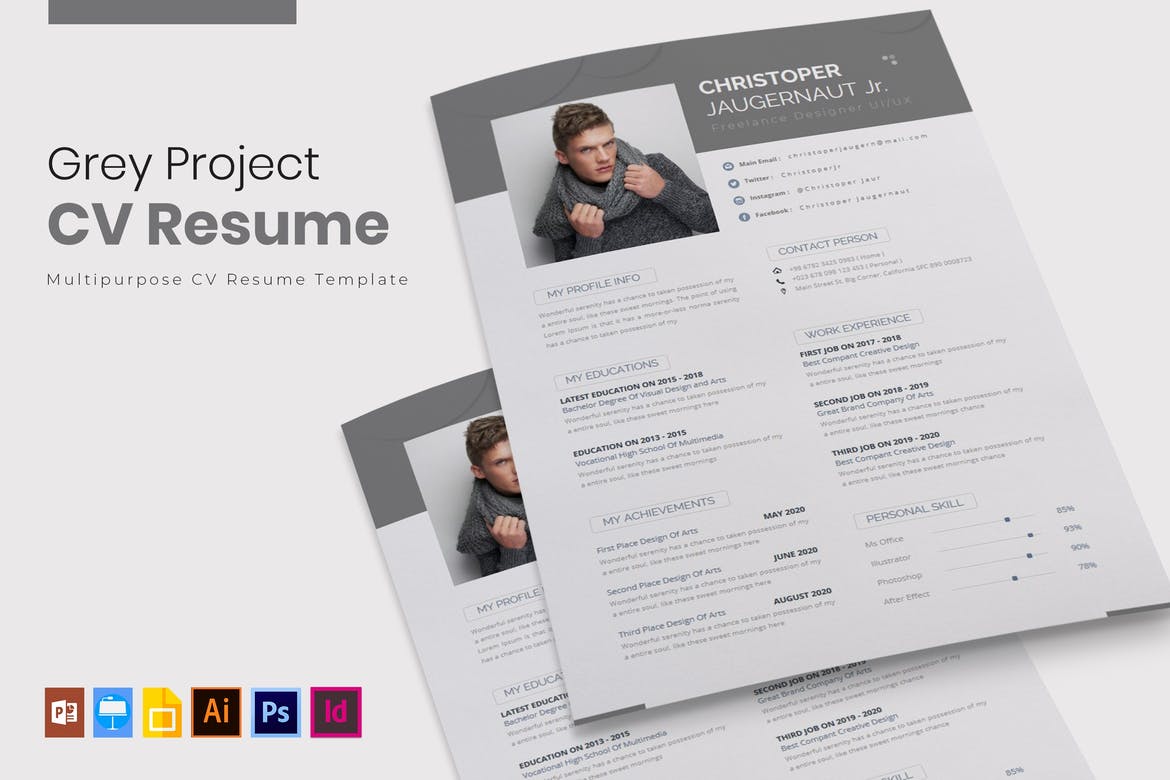 resume template indesign free download