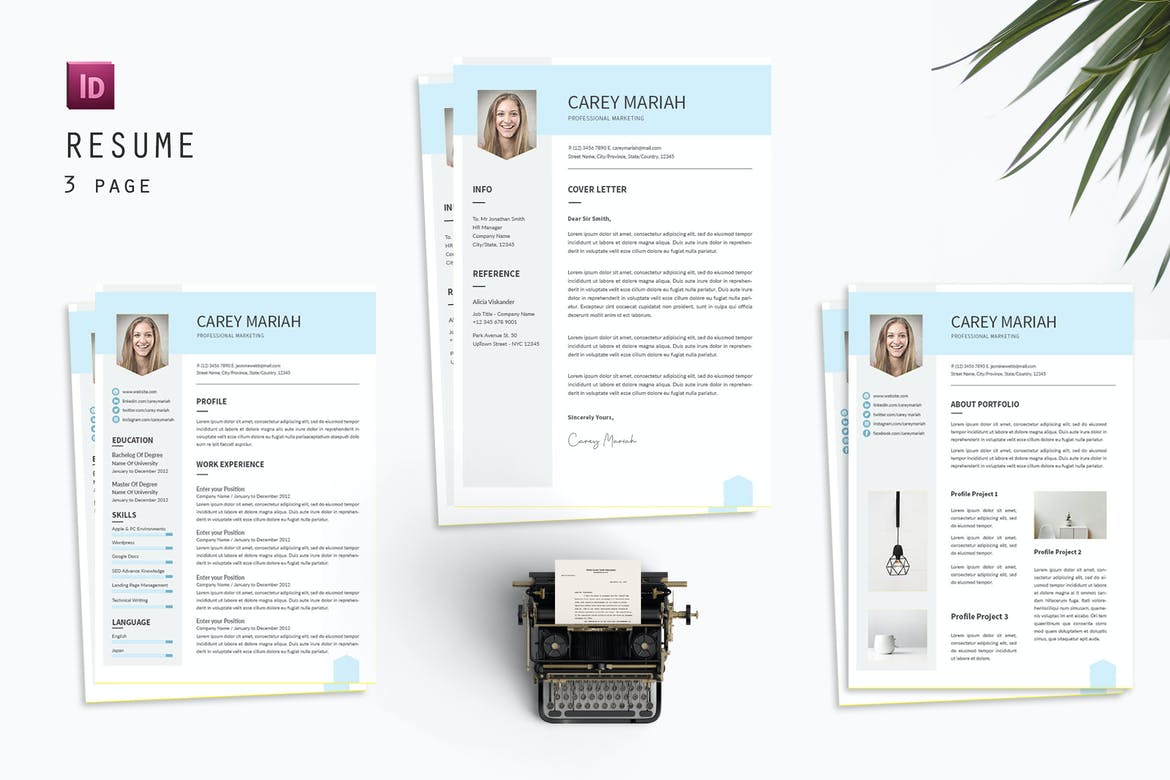 resume template indesign free download