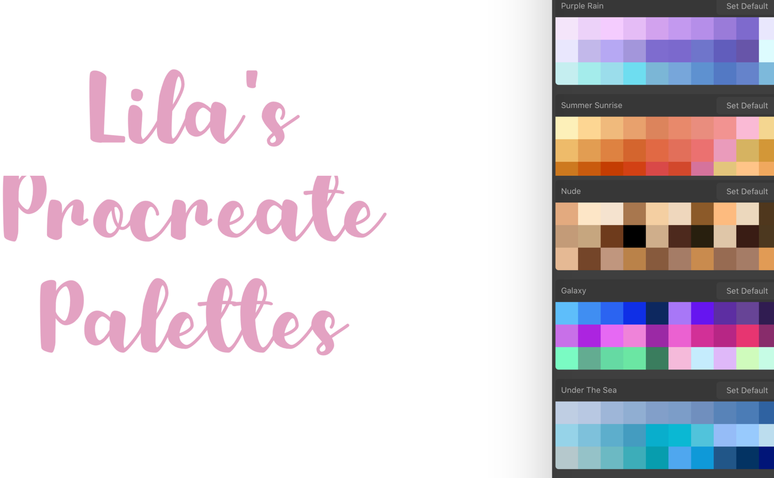 free procreate color palette