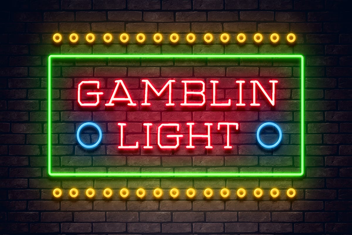 Gamblin Light Neon Font