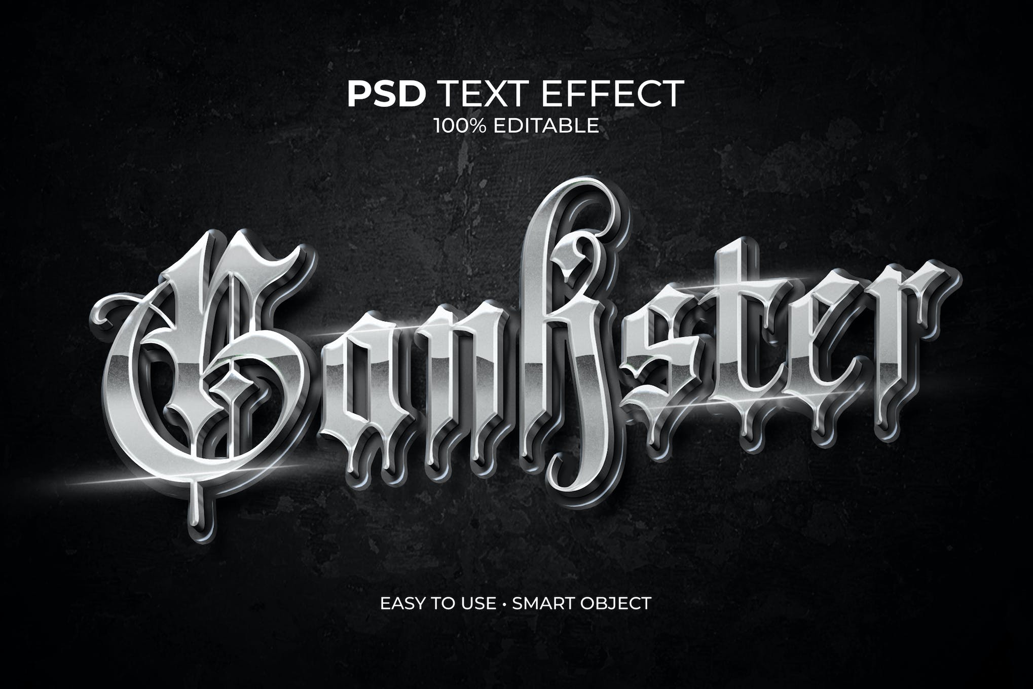 Gankster Metallic Text Effect