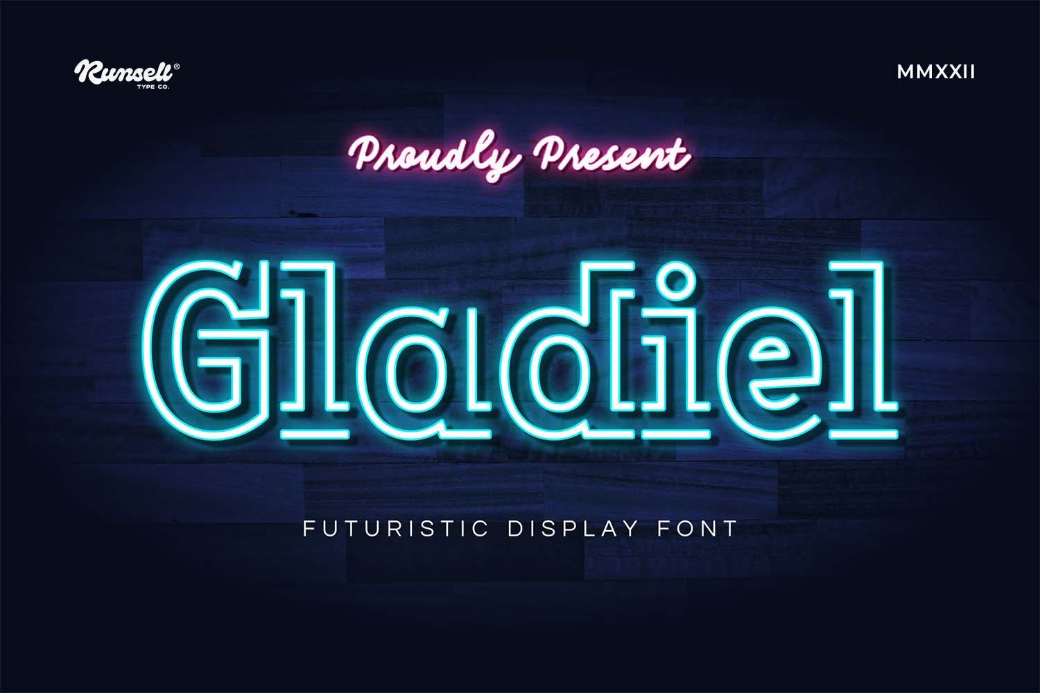 Gladiel Neon Light Font